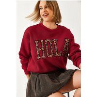 Sweatshirt mit Leopardenmuster-Stickerei