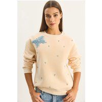 Sweatshirt mit Schmetterlings-Applikation