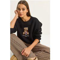 Sweatshirt mit Teddybären-Stickerei
