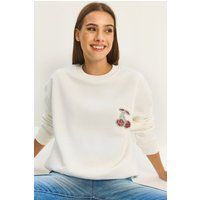 Sweatshirt mit Strass-Kirschmotiv