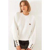 Besticktes Sweatshirt mit Herzdetails