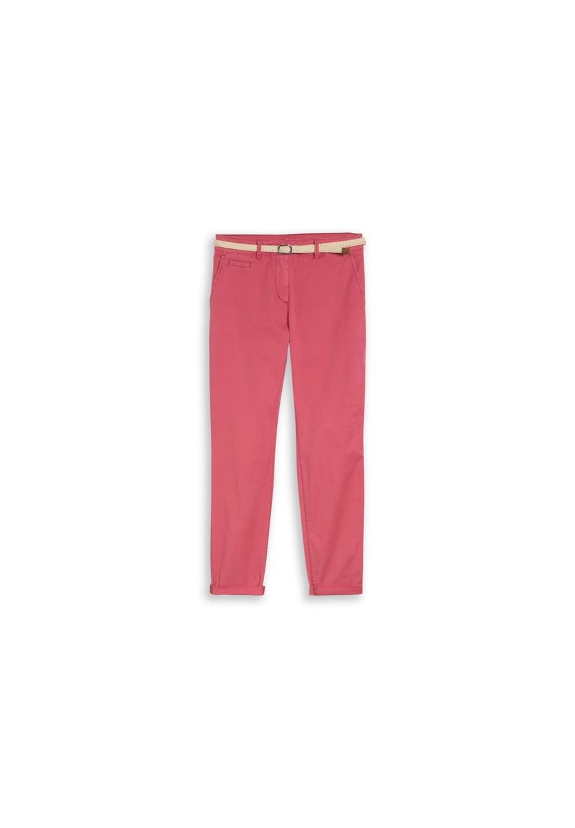 Slim-Fit Chinos mit Flechtgürtel