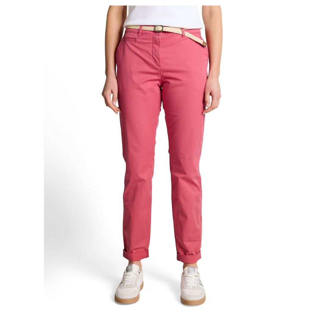 Slim-Fit Chinos mit Flechtgürtel