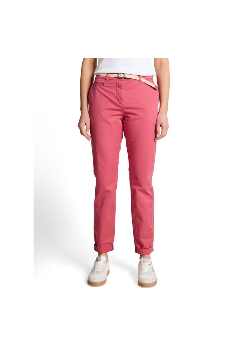 Slim-Fit Chinos mit Flechtgürtel