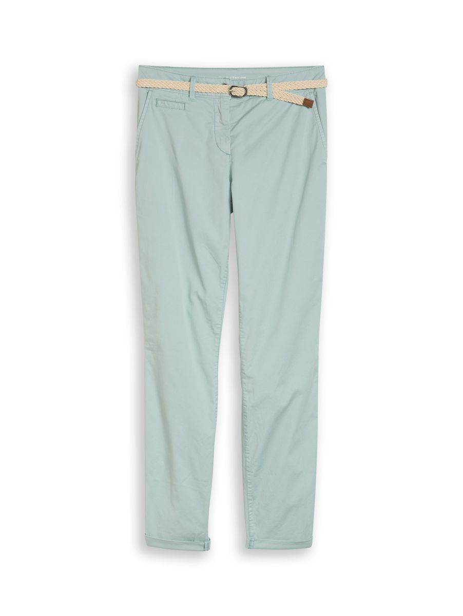 Slim-Fit Chinos mit Flechtgürtel