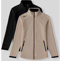 Minimalistische Plüsch-Lagenjacke mit Reißverschluss