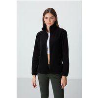 Minimalistische Plüschjacke mit Reißverschluss