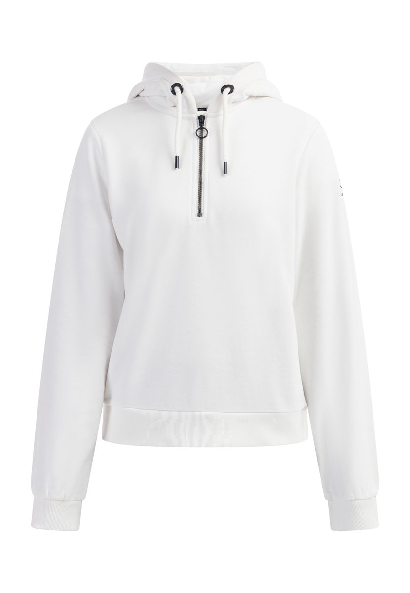 Kapuzenpullover mit Viertelreißverschluss und Anker-Stickerei