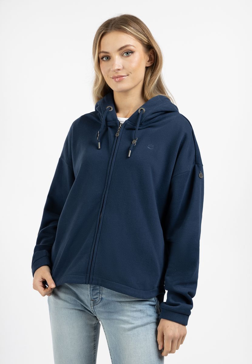 Oversized Sweatjacke mit Seitenschlitzen