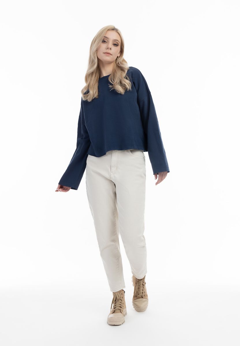 Oversize-Sweatshirt mit offenen Kanten