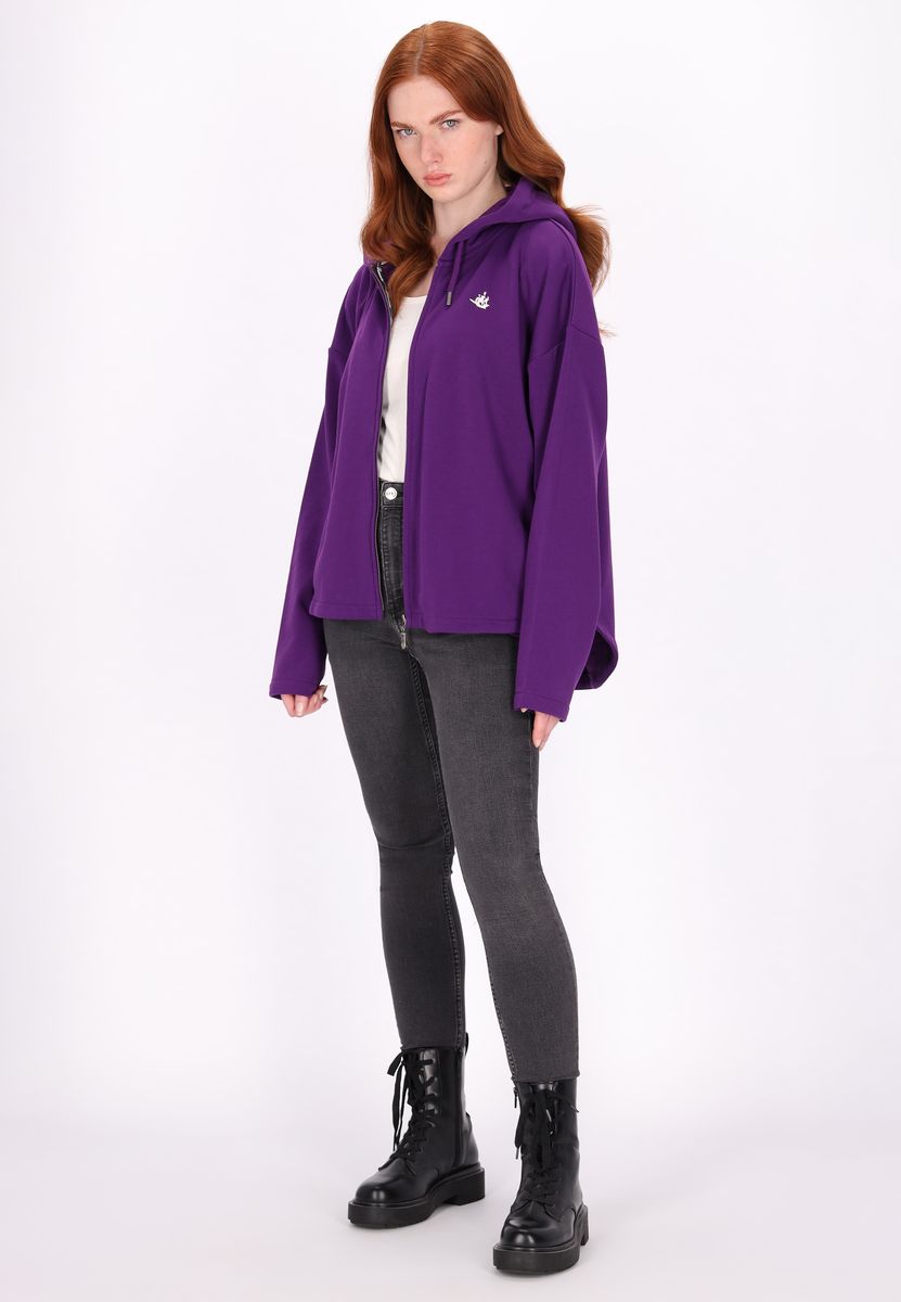 Oversize-Sweatjacke mit Vokuhila-Saum