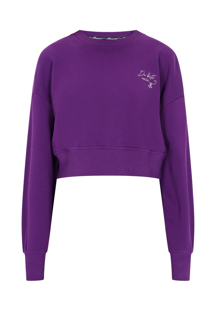 Kurzes Crewneck-Sweatshirt mit Stickerei