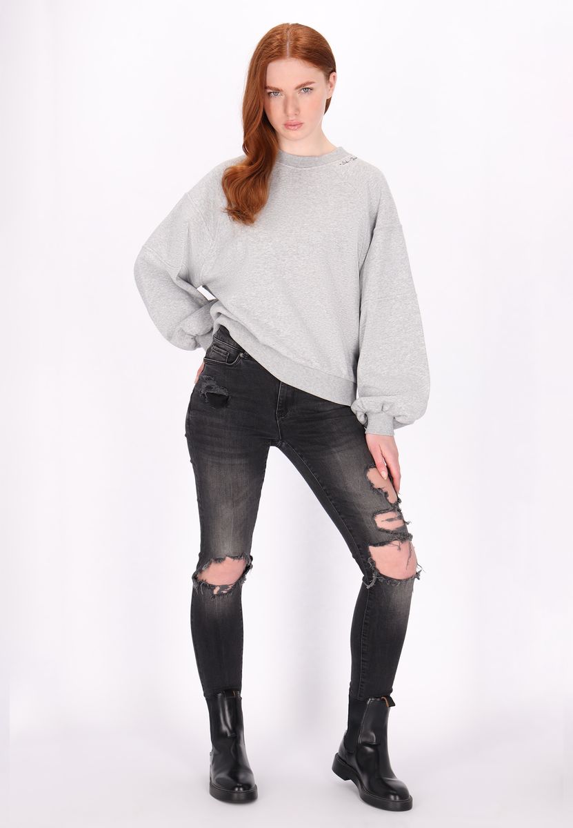 Lockeres Raglan-Sweatshirt mit Ballonärmeln