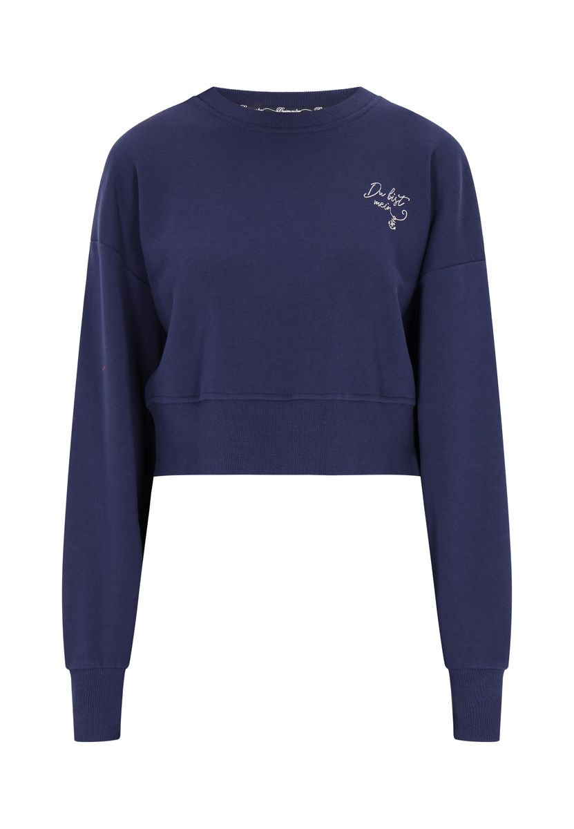 Kurzes Sweatshirt mit Logo-Stickerei