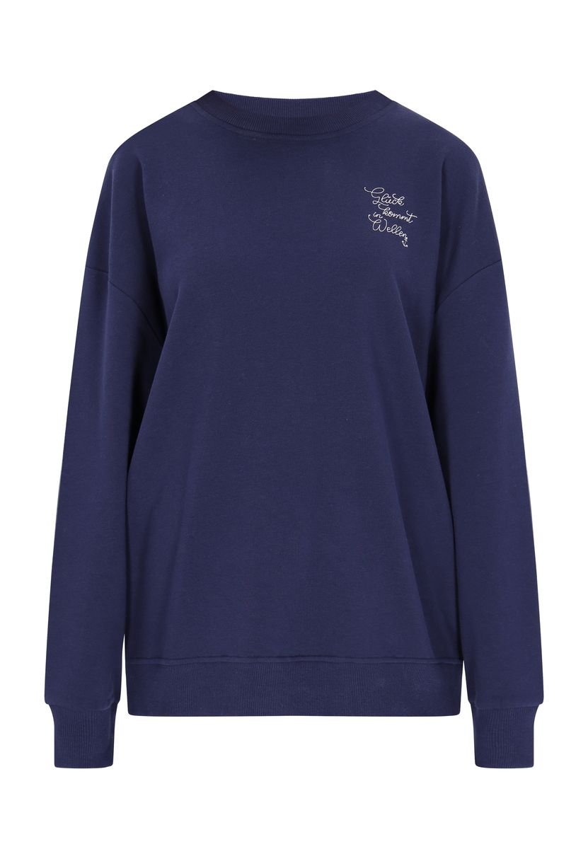 Locker geschnittenes Sweatshirt mit Stickerei