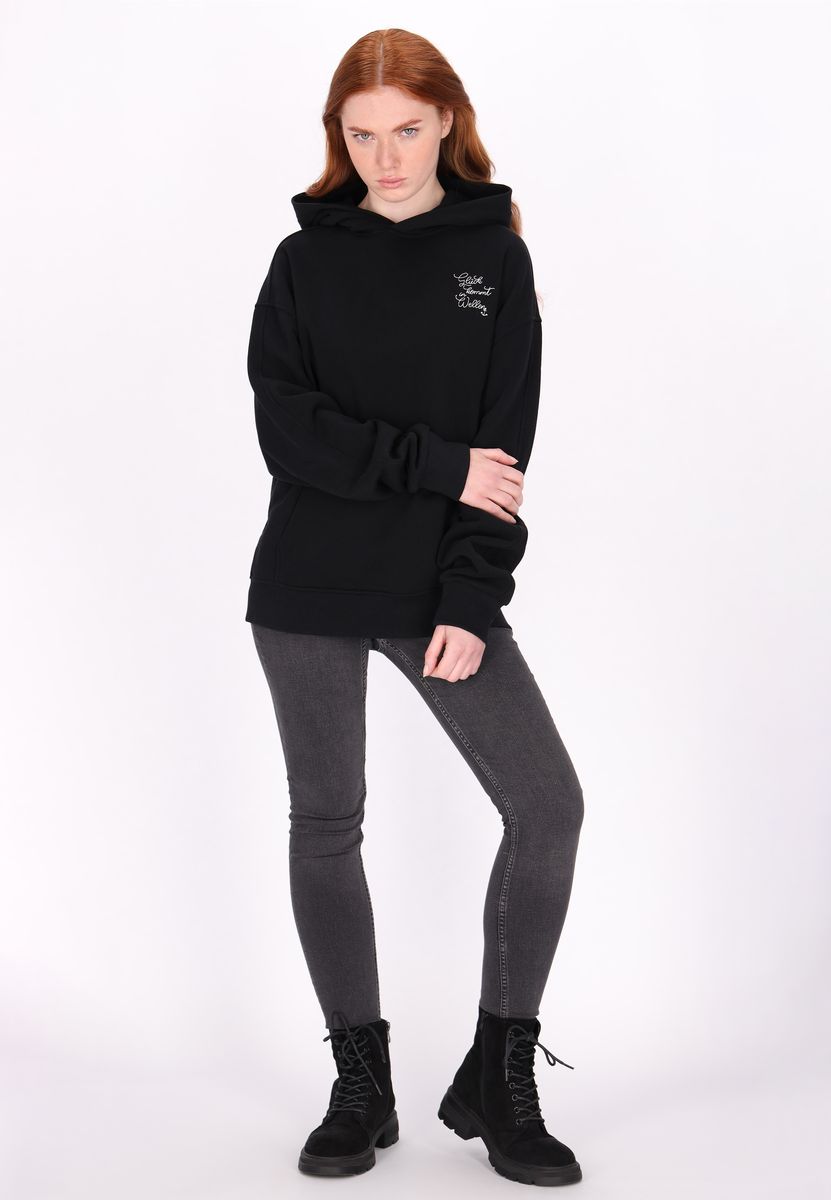 Oversized-Hoodie mit gesticktem Schriftzug