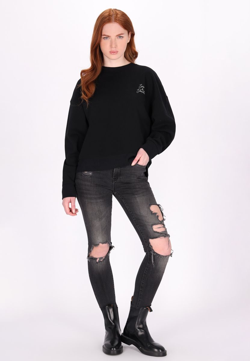 Lässiges Crewneck mit Stickerei