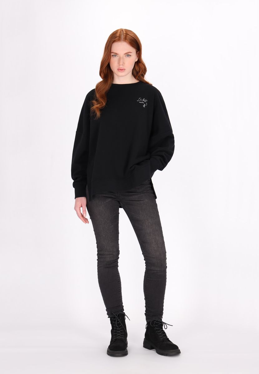 Oversize-Sweatshirt mit Brustbestickung