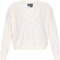 Lockerer Sweatshirt mit V-Ausschnitt