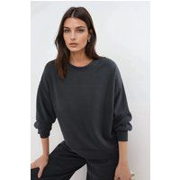 Entspanntes Modal-Mischgewebe Rundhals-Sweatshirt