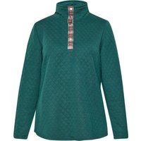 Gestepptes Stehkragen-Sweatshirt mit Karobesatz
