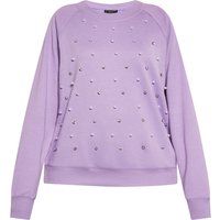 Sweatshirt mit Perlenverzierung und Raglanärmeln