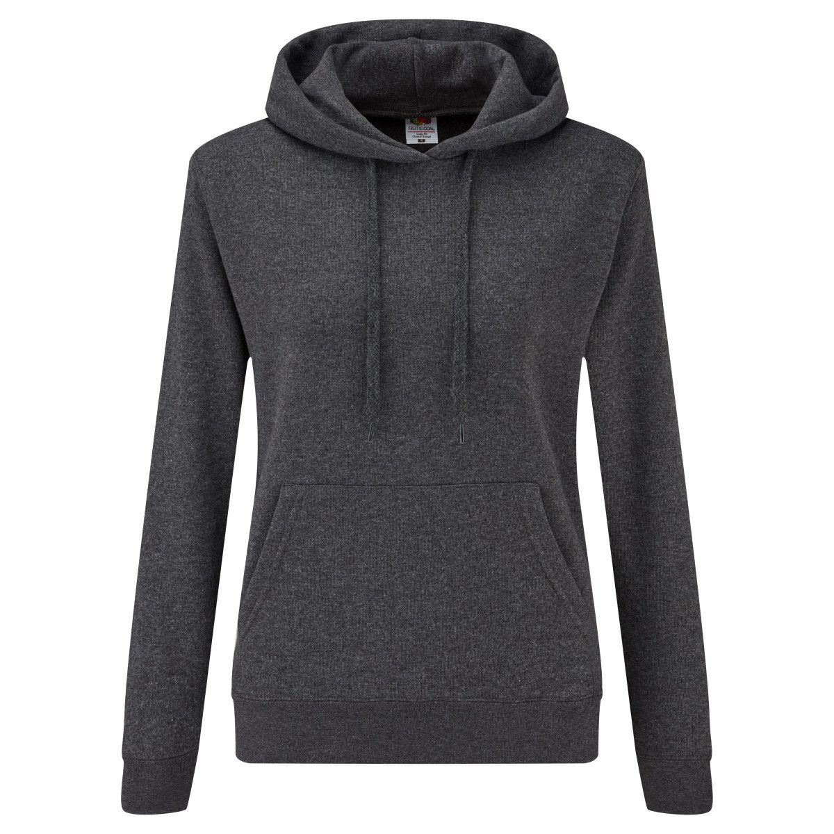 Klassischer Slim-Fit Melange Kapuzenpullover