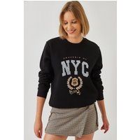 Besticktes NYC Grafik-Sweatshirt