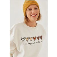 Sweatshirt mit grafischem Herz-Print