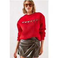 Crewneck-Sweatshirt mit Herzgrafik