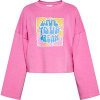 Gekürztes Sweatshirt mit Grafik-Print