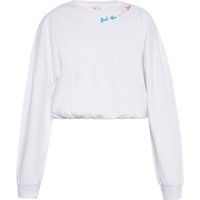 Cropped-Sweatshirt mit gesticktem Slogan