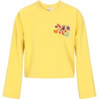 Sweatshirt mit Blumenstickerei und Kurzform