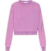 Cropped-Sweatshirt mit Acid-Wash-Effekt