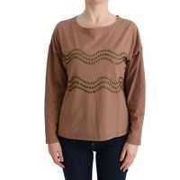Baumwollpullover mit wellenförmigem Nietenmuster