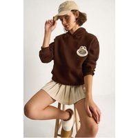 Kapuzenpullover mit Motiv-Stickerei