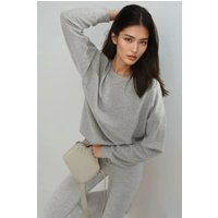 Locker geschnittenes Mikromodal-Sweatshirt mit Rundhalsausschnitt