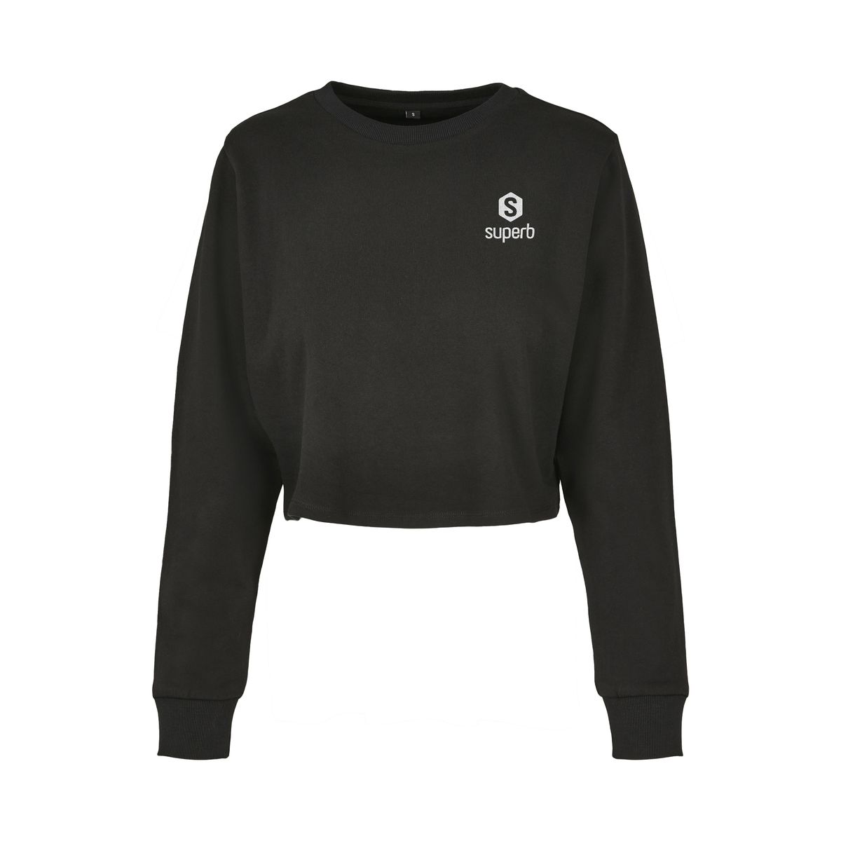 Kurzes Langarm-Sweatshirt mit Logo