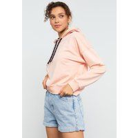 Lässiger Fleece-Hoodie mit Kontrast-Kordelzug