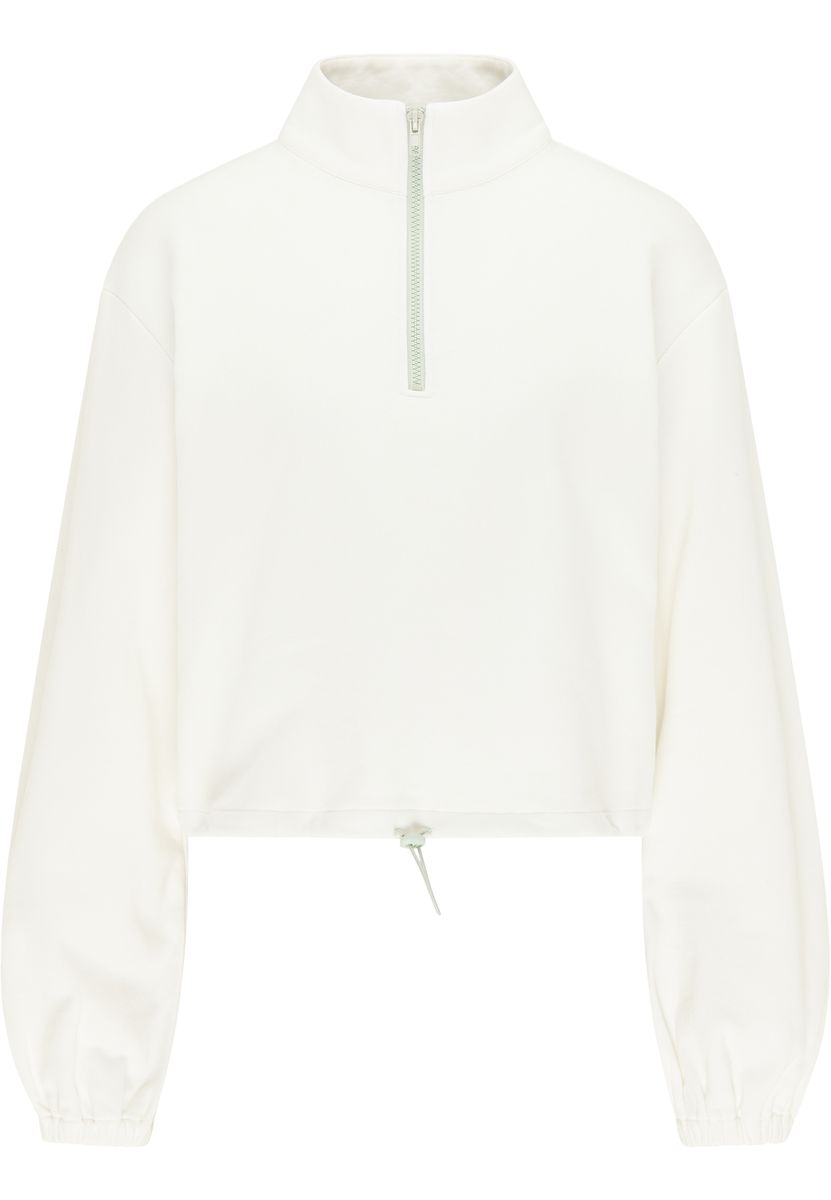 Cropped Sweatshirt mit halbem Reißverschluss