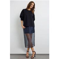 Locker geschnittenes Baumwollmix Sweatshirt