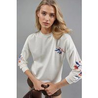 Besticktes Sweatshirt mit Modal-Anteil