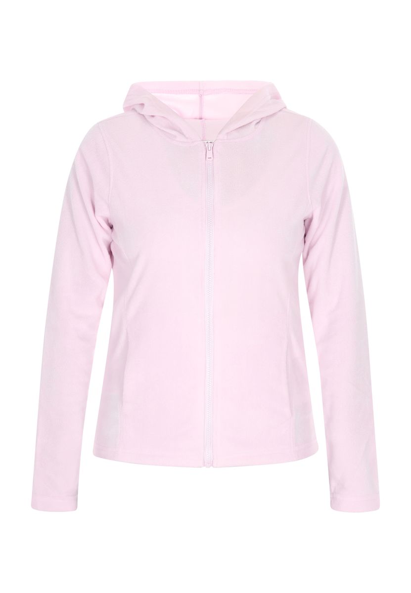 Fleecejacke mit Kapuze und Reißverschluss