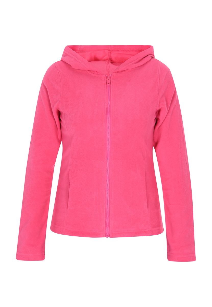 Fleecejacke mit Kapuze und Reißverschluss