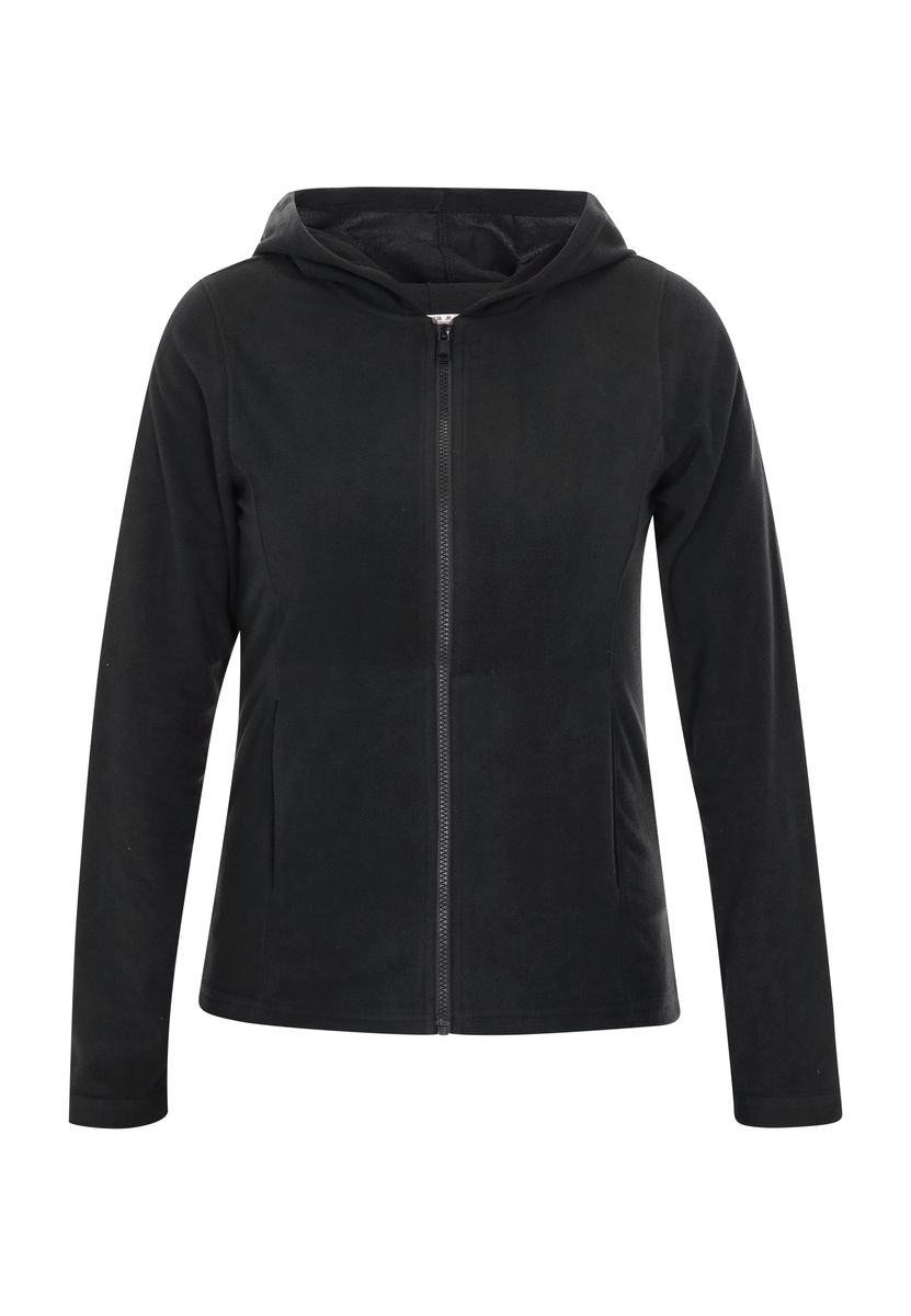 Fleecejacke mit Reißverschluss und Kapuze