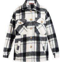 Übergroße karierte Flanell-Hemdjacke