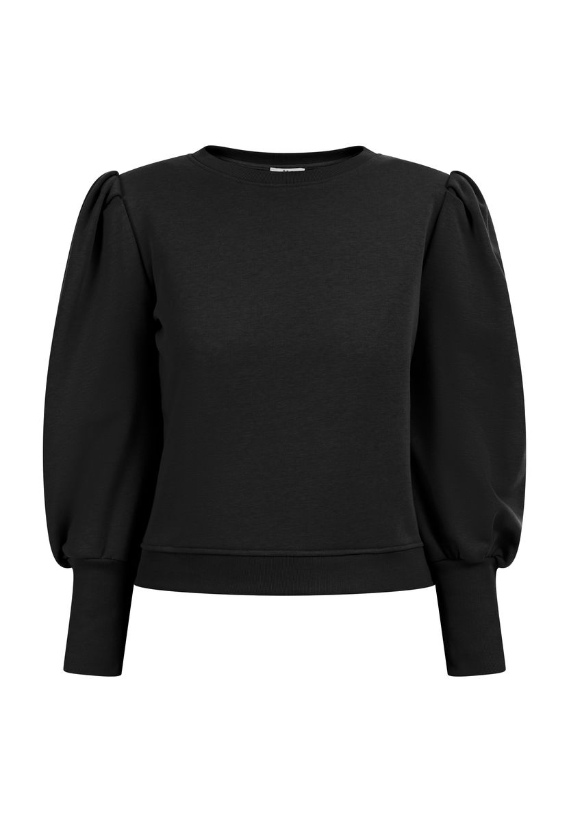 Schicker Sweatpullover mit Puffärmeln und Rippbündchen