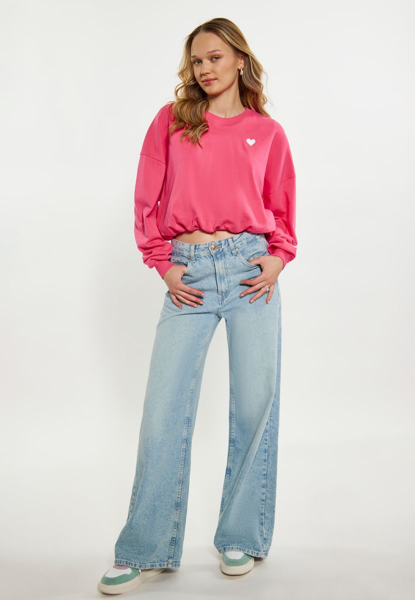 Kurzes Sweatshirt mit Herz-Detail