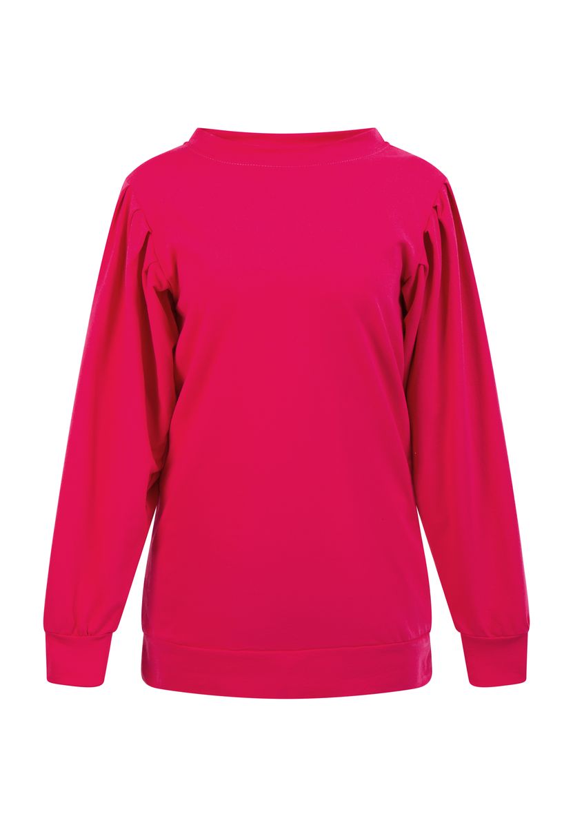 Langes Sweatshirt mit Schulterfalten