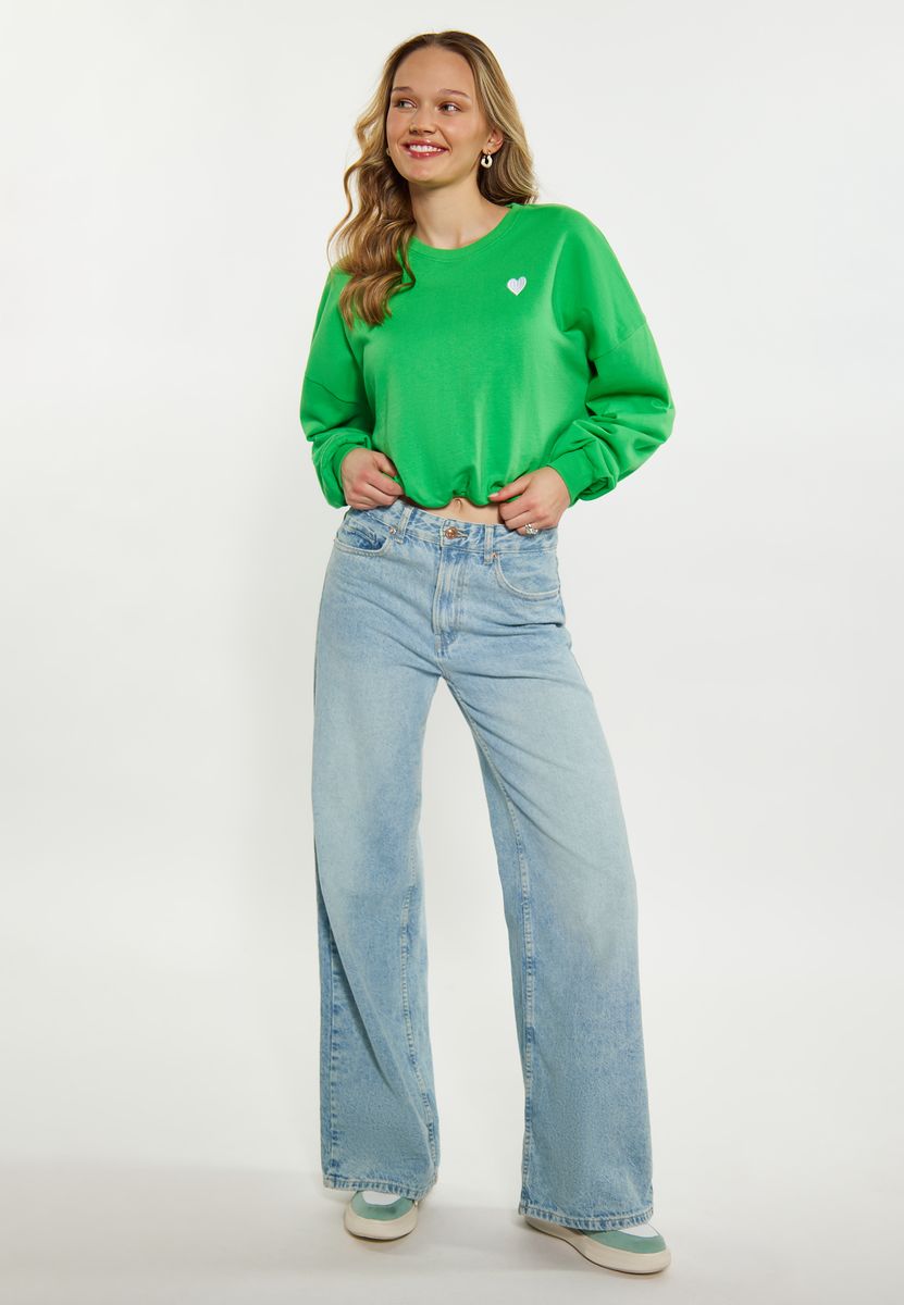 Kurzes Sweatshirt mit Herz-Detail
